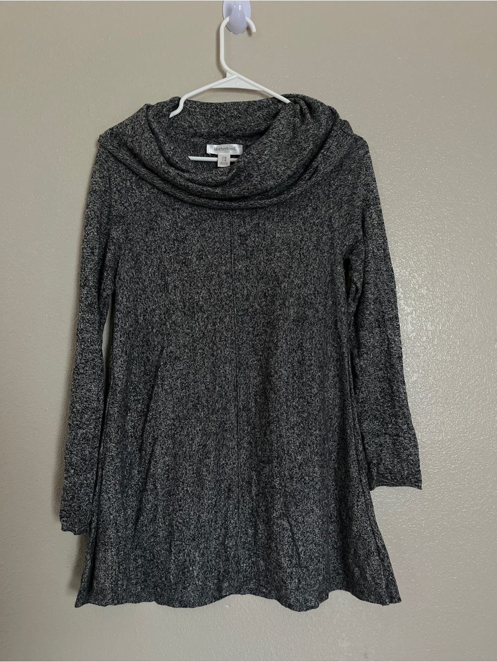 Motherhood Maternity Charcoal Gray Cowl Neck Maternity Sweater